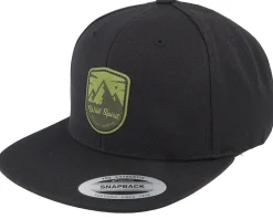 Snapback-Wild Spirit Forest Shield Peak Snapback - Black