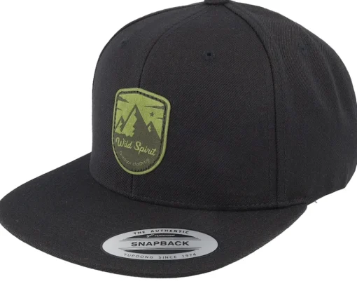 Snapback-Wild Spirit Forest Shield Peak Snapback - Black