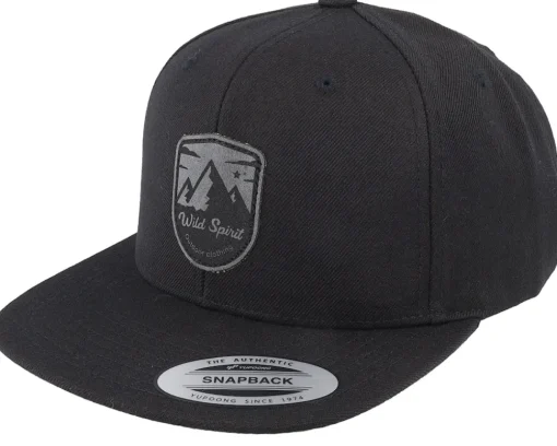 Snapback-Wild Spirit Forest Shield Peak Snapback - Black