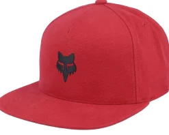 Motor-Fox Head Hat Flame Red Snapback -