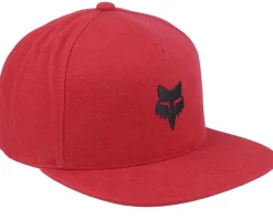 Motor-Fox Head Hat Flame Red Snapback -