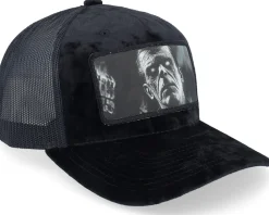 Trucker | Velvet Caps-Scenes Frank Velvet Black/Black A-frame Trucker -