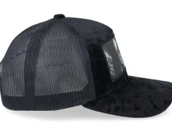 Trucker | Velvet Caps-Scenes Frank Velvet Black/Black A-frame Trucker -