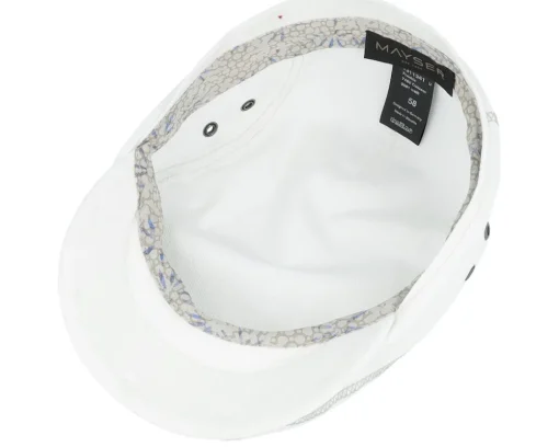 Flat Caps-Mayser Frankie Outdoor White Flat Cap -