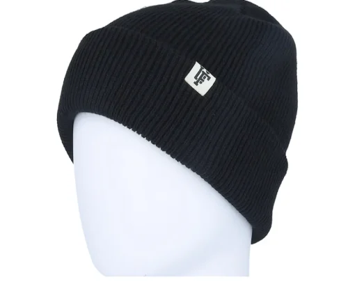 Cuff Beanies-Upfront Frankie Recycled Beanie Anthracite Cuff - Black