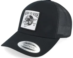 Trucker-Born To Ride Free Soul Skull Patch Black Trucker -