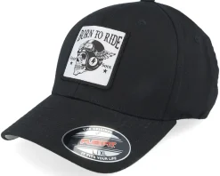 Sale Born To Ride Free Soul Skull Patch Black Flexfit -