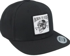 Snapback-Born To Ride Free Soul Skull Patch Black Snapback -