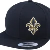 Snapback-Iconic French Lily Applique Black Snapback -