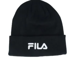 Cuff Beanies-Fila Frisco Slouchy Beanie With Big Logo Black Cuff -