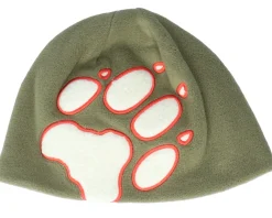 Traditional Beanies-Jack Wolfskin Front Paw Hat Burnt Olive Beanie -