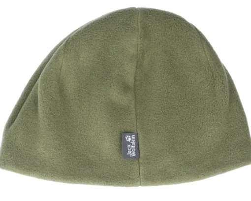 Traditional Beanies-Jack Wolfskin Front Paw Hat Burnt Olive Beanie -