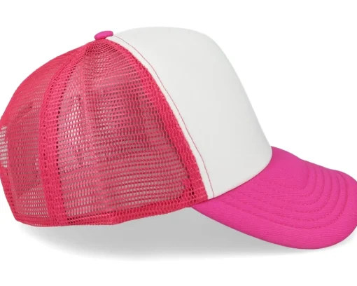 Clearance Beechfield Fuchsia/White Vintage Foam Trucker - Pink