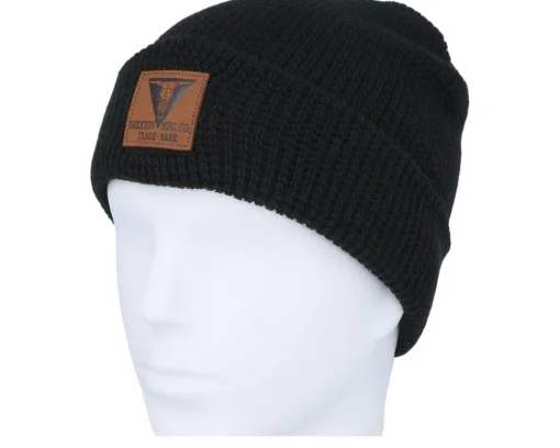 Fashion Brixton Galveston Waffle Knit Beanie Black Cuff -