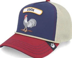 Trucker-Goorin Bros. Gb2 Rooster The Rocker Relaxed Navy/Burgundy A-Frame Trucker - Blue
