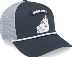 Trucker-Goorin Bros. Gb2 Wolf The Rocker Relaxed /Grey A-Frame Trucker - Black