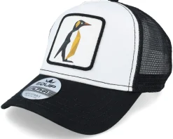 Trucker-Iconic Geometry Penguin Patch /Black Trucker - White