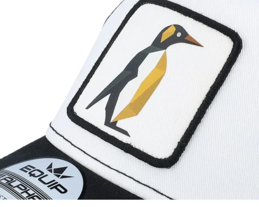 Trucker-Iconic Geometry Penguin Patch /Black Trucker - White