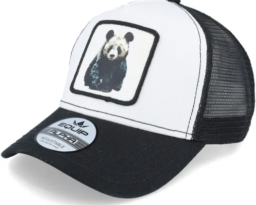Trucker-Iconic Geometry Penguin Patch /Black Trucker - White