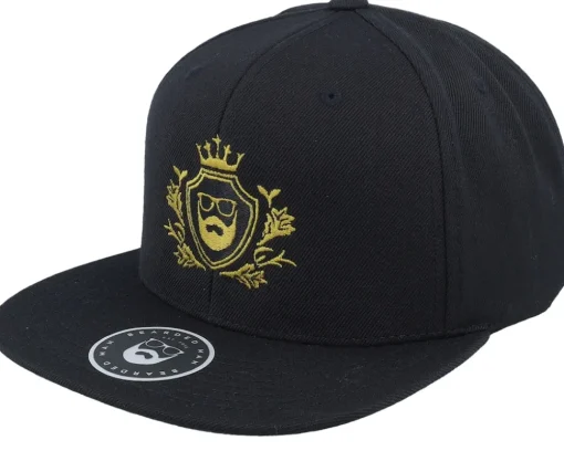 Snapback-Bearded Man Golden Crest Black/Gold Snapback -