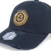 Dad Cap-Critiql Hit Golden D20 Wurm Patch Black Destroyed Dad Cap