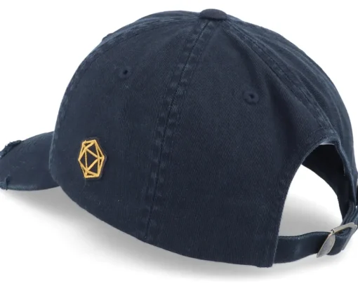 Dad Cap-Critiql Hit Golden D20 Wurm Patch Black Destroyed Dad Cap