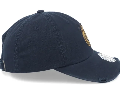 Dad Cap-Critiql Hit Golden D20 Wurm Patch Black Destroyed Dad Cap