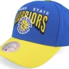 Outlet Mitchell & Ness Golden State Warriors Boom Text Pro Blue/Yellow Adjustable -