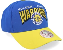 Outlet Mitchell & Ness Golden State Warriors Boom Text Pro Blue/Yellow Adjustable -