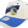Adjustable-Mitchell & Ness Golden State Warriors Retro Type Pro Off /Blue Adjustable - White
