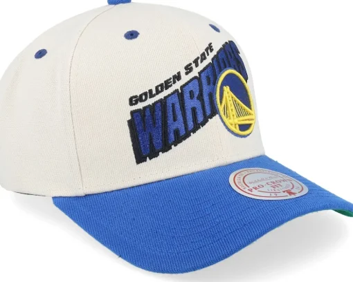 Adjustable-Mitchell & Ness Golden State Warriors Retro Type Pro Off /Blue Adjustable - White