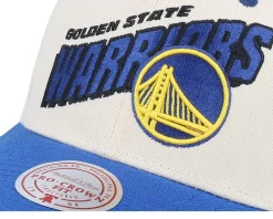 Adjustable-Mitchell & Ness Golden State Warriors Retro Type Pro Off /Blue Adjustable - White