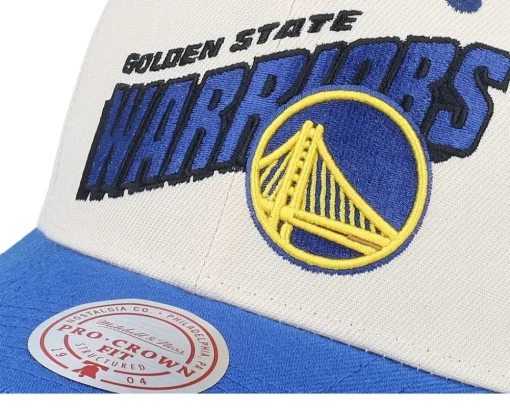 Adjustable-Mitchell & Ness Golden State Warriors Retro Type Pro Off /Blue Adjustable - White