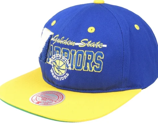 Snapback-Mitchell & Ness Golden State Warriors Varsity Letter /Yellow Snapback - Blue