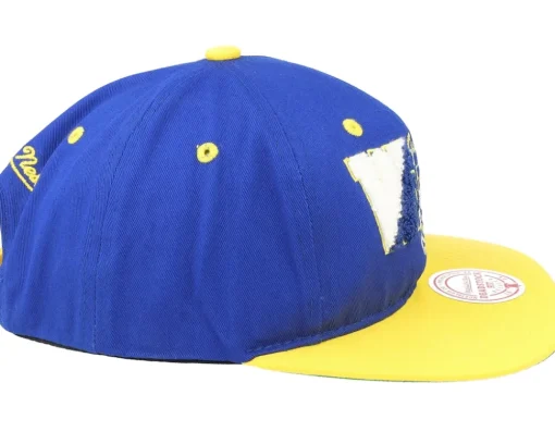 Snapback-Mitchell & Ness Golden State Warriors Varsity Letter /Yellow Snapback - Blue