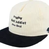 Hot Pins & Stripes Golf Addict Cord Ivory/Black 5-panel Snapback -