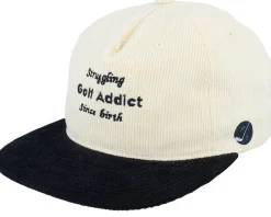 Hot Pins & Stripes Golf Addict Cord Ivory/Black 5-panel Snapback -