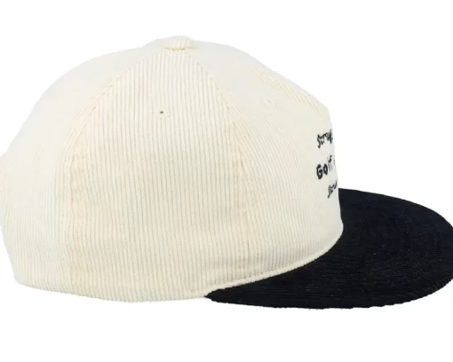 Hot Pins & Stripes Golf Addict Cord Ivory/Black 5-panel Snapback -