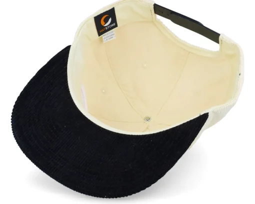 Hot Pins & Stripes Golf Addict Cord Ivory/Black 5-panel Snapback -