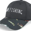 Adjustable-SQRTN Gone Fishing Hooked Cap Black Adjustable -