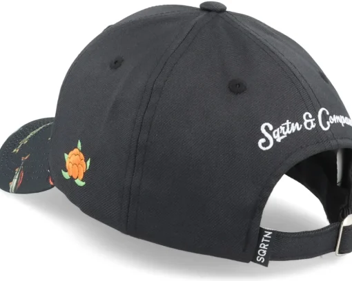 Adjustable-SQRTN Gone Fishing Hooked Cap Black Adjustable -