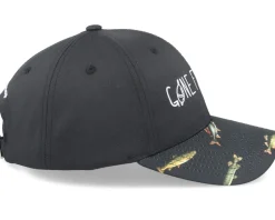 Adjustable-SQRTN Gone Fishing Hooked Cap Black Adjustable -