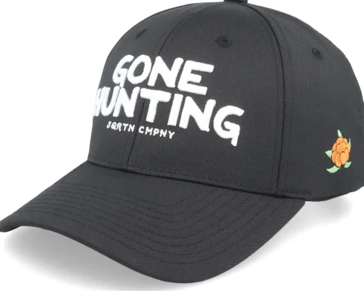 Adjustable-SQRTN Gone Hunting Hooked Cap Black Adjustable -