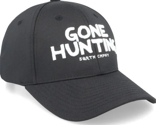 Adjustable-SQRTN Gone Hunting Hooked Cap Black Adjustable -