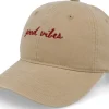 Fashion Wei Good Vibes Washed Cotton Khaki Mom Cap -