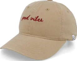 Fashion Wei Good Vibes Washed Cotton Khaki Mom Cap -