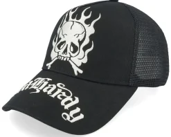 Trucker-Ed Hardy Gothic Skull In Flames Black/Black A-Frame Trucker -