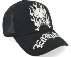 Trucker-Ed Hardy Gothic Skull In Flames Black/Black A-Frame Trucker -