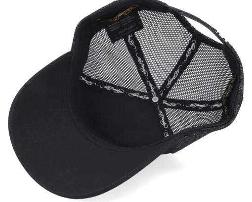 Trucker-Ed Hardy Gothic Skull In Flames Black/Black A-Frame Trucker -