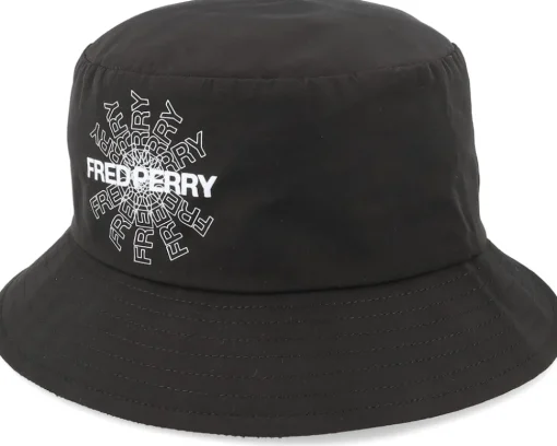 Online Fred Perry Graph Print Black Bucket -